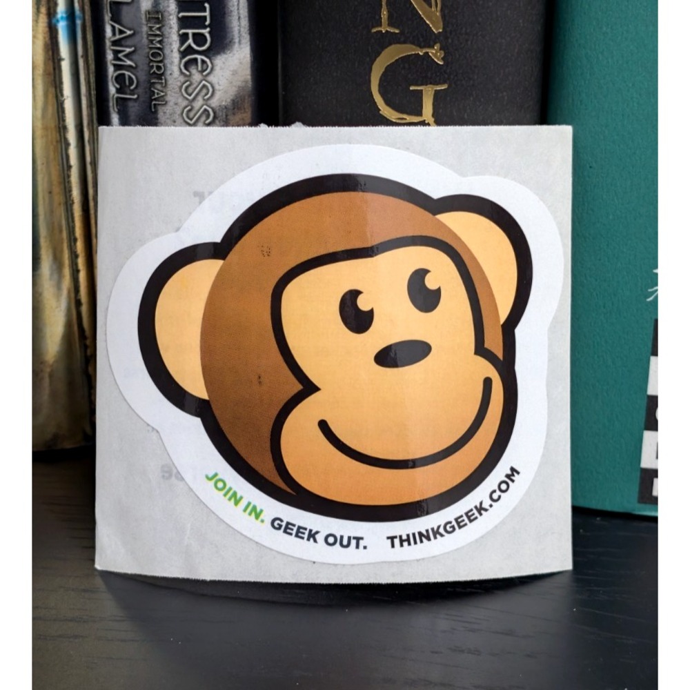 ThinkGeek Timmy the Monkey Sticker Later Era 2014/19 Promotional Tech Nostalgia